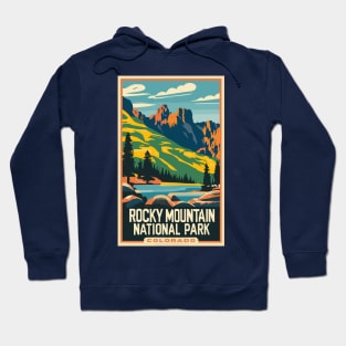 A Vintage Travel Art of the Rocky Mountain National Park - Colorado - US Hoodie